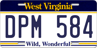 WV license plate DPM584