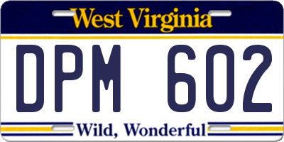 WV license plate DPM602
