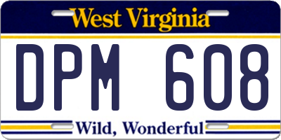 WV license plate DPM608