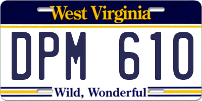 WV license plate DPM610