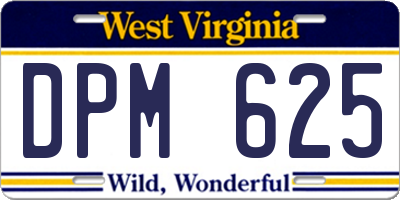 WV license plate DPM625