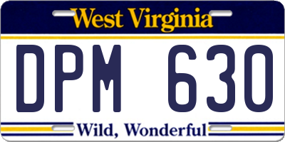 WV license plate DPM630