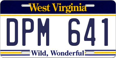 WV license plate DPM641