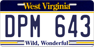 WV license plate DPM643