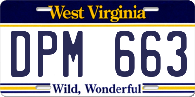 WV license plate DPM663