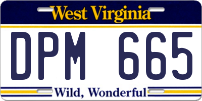 WV license plate DPM665