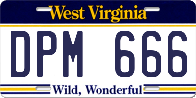 WV license plate DPM666