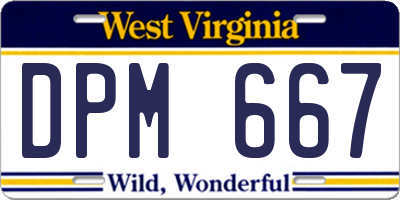 WV license plate DPM667