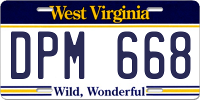 WV license plate DPM668