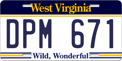 WV license plate DPM671
