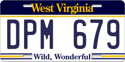 WV license plate DPM679