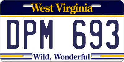 WV license plate DPM693