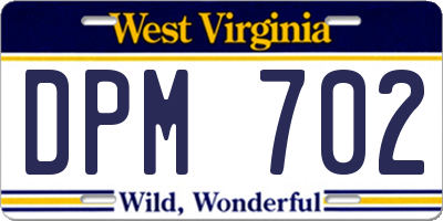 WV license plate DPM702
