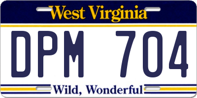 WV license plate DPM704
