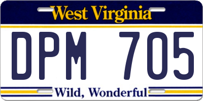 WV license plate DPM705