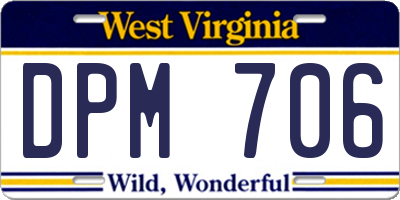 WV license plate DPM706
