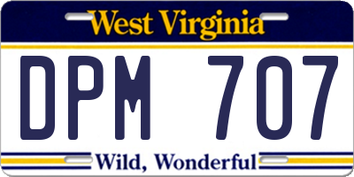 WV license plate DPM707