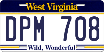 WV license plate DPM708
