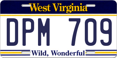 WV license plate DPM709