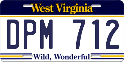 WV license plate DPM712