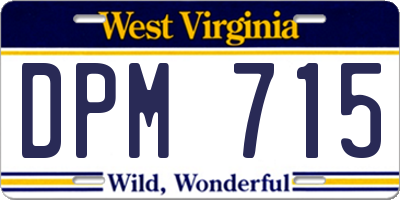 WV license plate DPM715