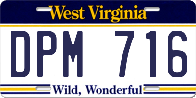 WV license plate DPM716