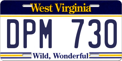 WV license plate DPM730