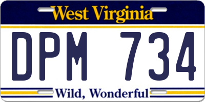 WV license plate DPM734
