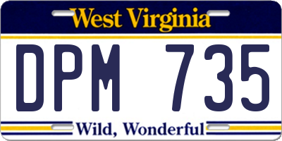 WV license plate DPM735