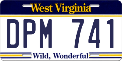 WV license plate DPM741