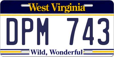 WV license plate DPM743