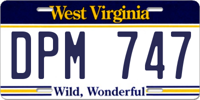 WV license plate DPM747