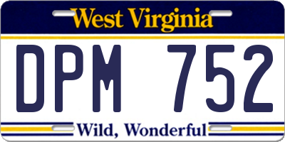 WV license plate DPM752