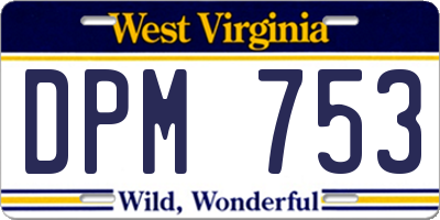 WV license plate DPM753