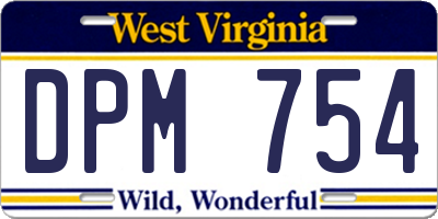 WV license plate DPM754