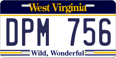 WV license plate DPM756