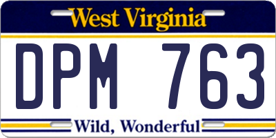 WV license plate DPM763