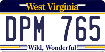 WV license plate DPM765