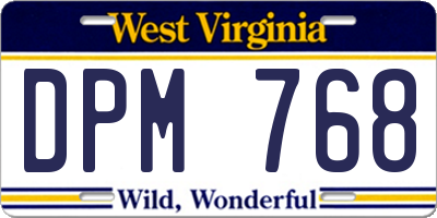 WV license plate DPM768