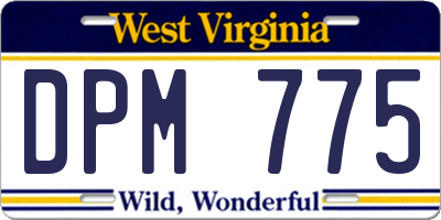 WV license plate DPM775