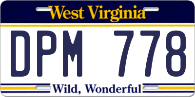 WV license plate DPM778