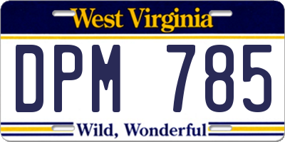 WV license plate DPM785