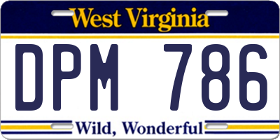WV license plate DPM786