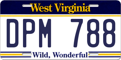 WV license plate DPM788