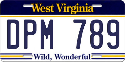WV license plate DPM789