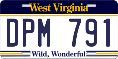 WV license plate DPM791