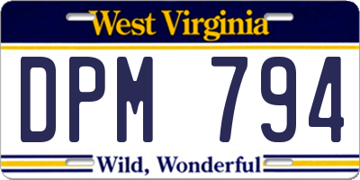 WV license plate DPM794