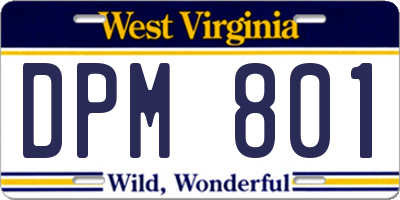 WV license plate DPM801
