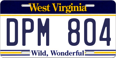 WV license plate DPM804