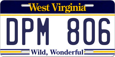 WV license plate DPM806